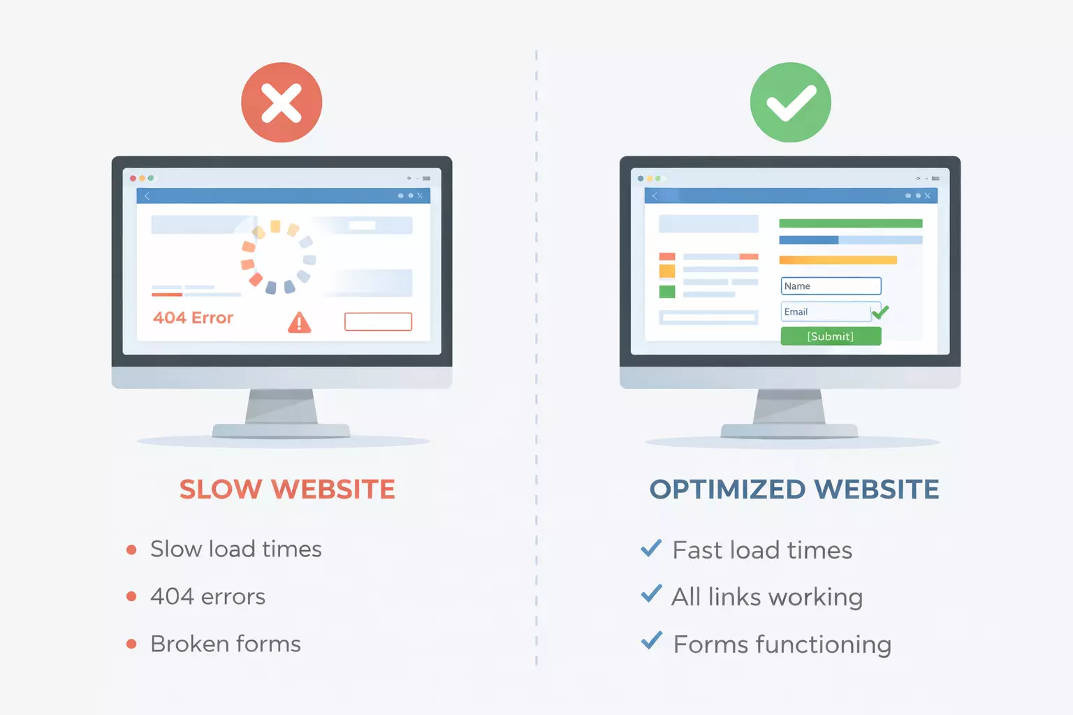 Slow vs Optimized Website Comparison